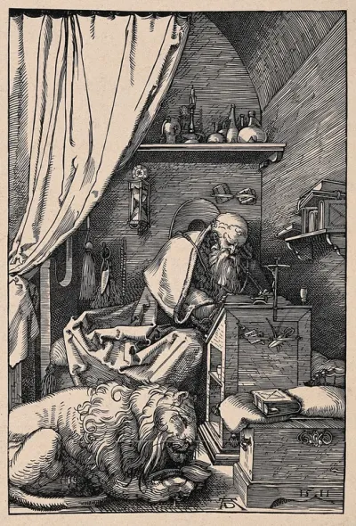 Saint Jerome. Woodcut, 18--, after A. Dürer, 1511
