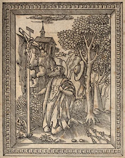 Saint Jerome. Woodcut