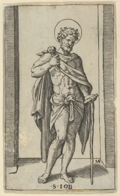Saint Job, wearing a cloak, from "Piccoli Santi" (Small Saints)