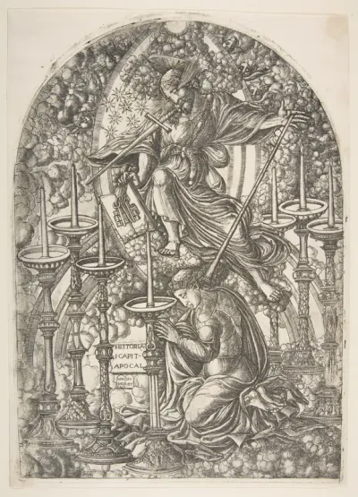 Saint John sees Seven Gold Candlesticks, from the Apocalypse