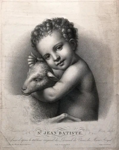 Saint John the Baptist as a child, holding a lamb