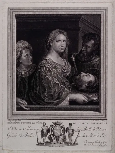Saint John the Baptist: Salome holding his severed head on a charger