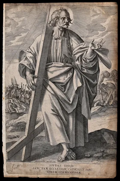 Saint Jude. Line engraving by A. Collaert after M. de Vos