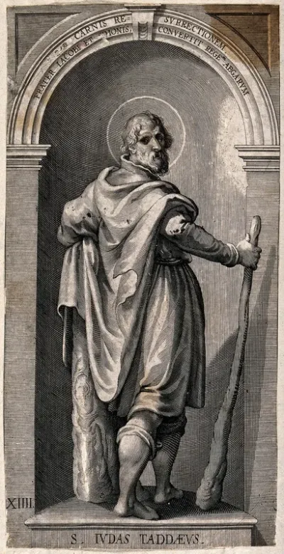 Saint Jude. Line engraving by L. Kilian, 1623, after J.M. Kager