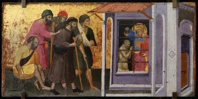 Saint Lawrence baptizing Saint Hippolyte in prison