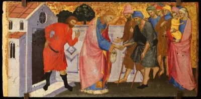 Saint Lawrence distributes the treasures left by emperor Philipp to the poor and sick