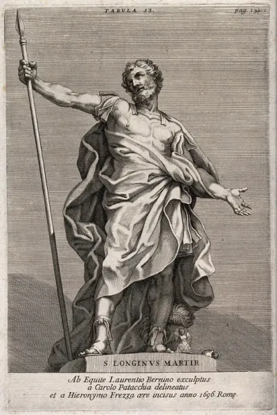Saint Longinus. Engraving by H. Frezza, 1696, after C. Patacchia after G.L. Bernini