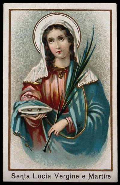 Saint Lucy. Colour lithograph, 1898