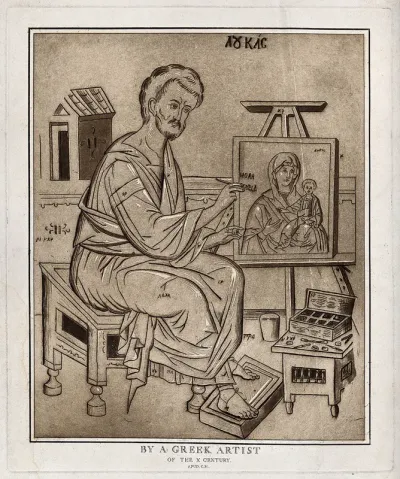 Saint Luke. Colour etching by C.M. Metz