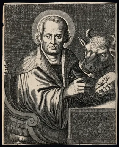 Saint Luke, painting a picture of the Virgin