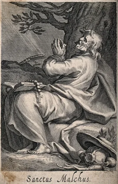 Saint Malchus. Engraving by B. à Bolswert after A. Bloemaert