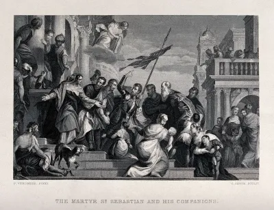 Saint Mark and Saint Marcellian encouraged by Saint Sebastian to become martyrs