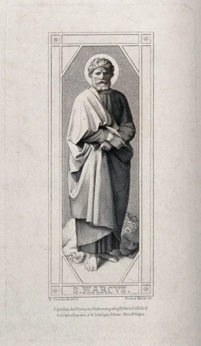 Saint Mark. Engraving by F. Keller after F. Overbeck