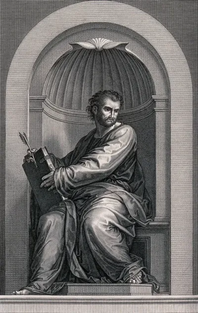 Saint Mark. Line engraving by P.G. Langlois after G.B. Wicar after Fra Bartolomeo