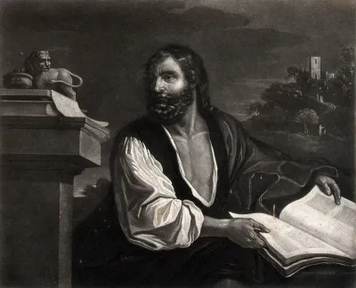 Saint Mark. Mezzotint by C. Turner, 1829, after G.F. Barbieri, il Guercino
