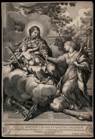 Saint Martina. Engraving by G.B. Bonacina after Pietro Berrettini da Cortona