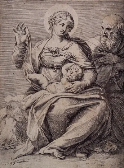 Saint Mary (the Blessed Virgin) and Saint Joseph with the Christ Child