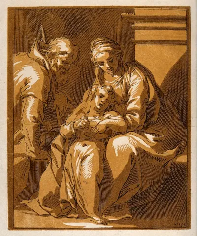 Saint Mary (the Blessed Virgin) and Saint Joseph with the Christ Child