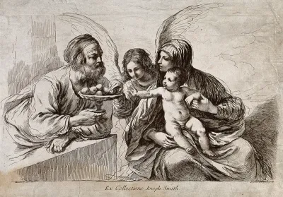 Saint Mary (the Blessed Virgin) and Saint Joseph with the Christ Child and an angel