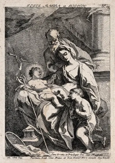Saint Mary (the Blessed Virgin) and Saint Joseph with the Christ Child and Saint John the Baptist