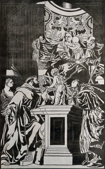 Saint Mary (the Blessed Virgin) and Saint Joseph with the Christ Child, Saint Francis of Assisi, Saint Justina of Padua, Saint John the Baptist and Saint Jerome