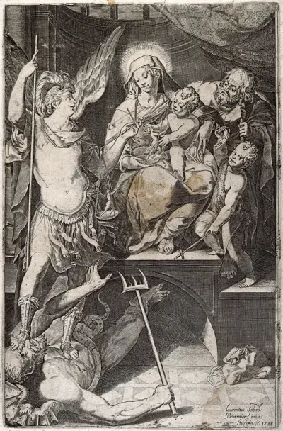 Saint Mary (the Blessed Virgin) and Saint Joseph with the Christ Child, Saint John the Baptist and Saint Michael the Archangel
