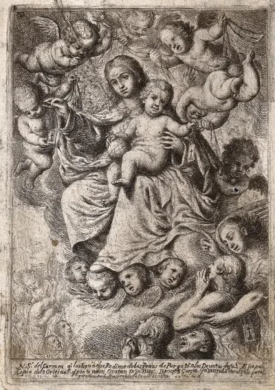 Saint Mary (the Blessed Virgin) as the Virgin of Carmel, with the Christ Child