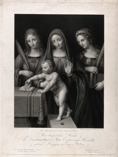 Saint Mary (the Blessed Virgin) with Saint Catherine of Alexandria and Saint Barbara
