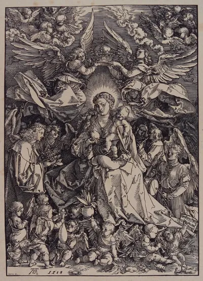 Saint Mary (the Blessed Virgin) with the Christ Child and angels