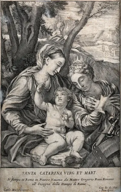 Saint Mary (the Blessed Virgin) with the Christ Child and Saint Catherine of Alexandria