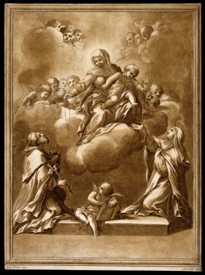 Saint Mary (the Blessed Virgin) with the Christ Child and Saint Dominic Guzman with Saint Catherine of Siena