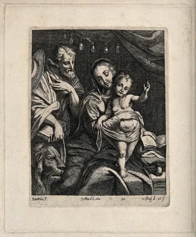 Saint Mary (the Blessed Virgin) with the Christ Child and Saint Jerome