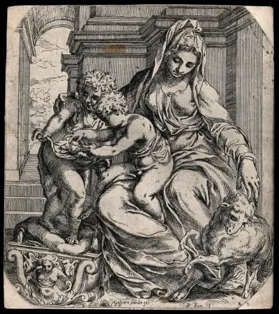 Saint Mary (the Blessed Virgin) with the Christ Child and Saint John the Baptist