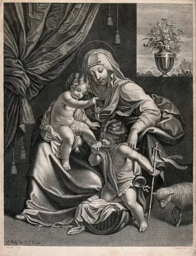 Saint Mary (the Blessed Virgin) with the Christ Child and Saint John the Baptist