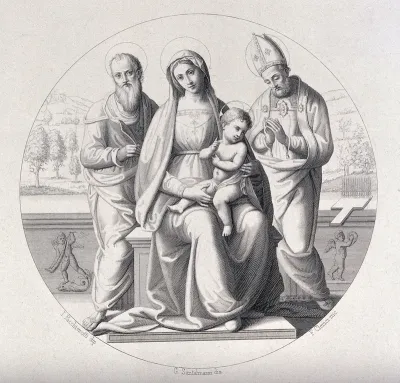 Saint Mary (the Blessed Virgin) with the Christ Child, Saint Bartholomew (?) and Saint Blaise