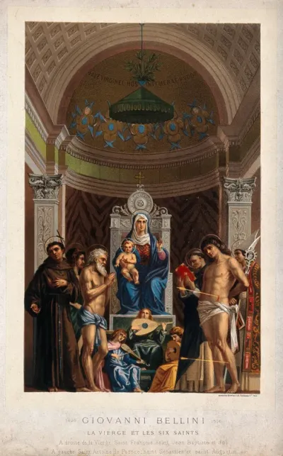 Saint Mary (the Blessed Virgin) with the Christ Child, Saint Francis of Assisi, Saint Job, Saint John the Baptist, Saint Antony of Padua, Saint Augustine of Hippo and Saint Sebastian