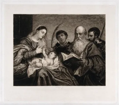 Saint Mary (the Blessed Virgin) with the Christ Child, Saint Jerome, Saint Stephen and Saint Maurice