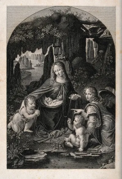 Saint Mary (the Blessed Virgin) with the Christ Child, Saint John the Baptist and an angel