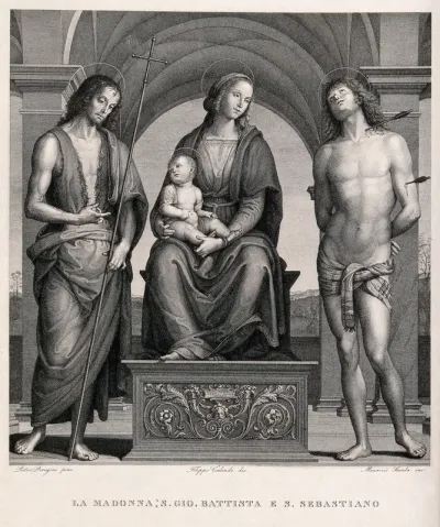 Saint Mary (the Blessed Virgin) with the Christ Child, Saint John the Baptist and Saint Sebastian
