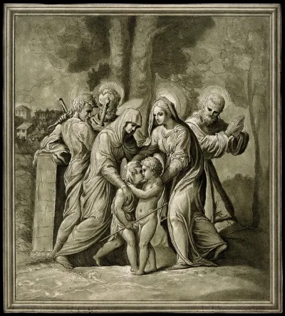 Saint Mary (the Blessed Virgin) with the Christ Child, Saint John the Baptist, Saint Elizabeth, Saint Paul the Apostle, Saint Peter the Apostle and Saint Francis of Assisi