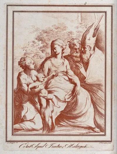 Saint Mary (the Blessed Virgin) with the Christ Child, Saint Joseph, Saint Catherine of Alexandria and a bishop saint