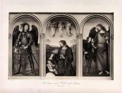 Saint Mary (the Blessed Virgin) with the Christ Child, Saint Michael and Raphael with Tobias