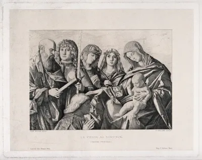 Saint Mary (the Blessed Virgin) with the Christ Child, Saint Paul the Apostle, Saint George, two women saints and a donor