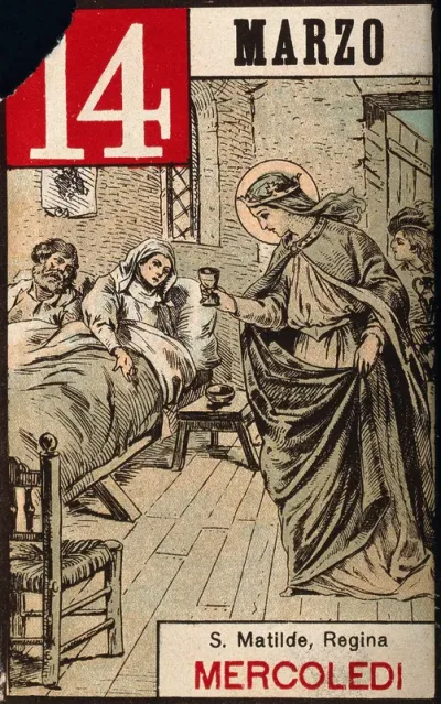 Saint Matilda: she serves sick people in a hospital