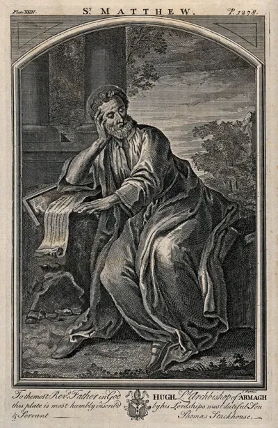 Saint Matthew. Engraving by J. Mynde