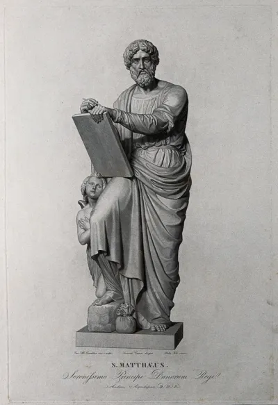 Saint Matthew. Engraving by P. Folo after L. Camia after B. Thorwaldsen