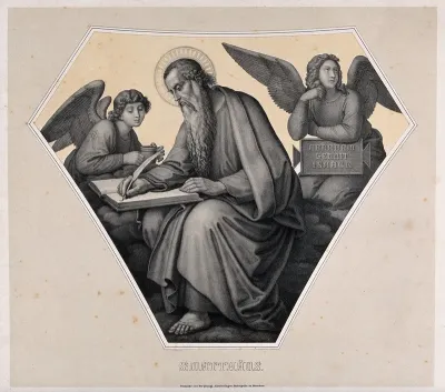 Saint Matthew. Lithograph by J.G Schreiner