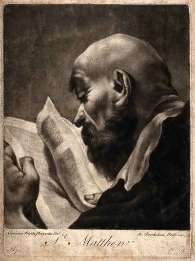 Saint Matthew. Mezzotint by R. Brookshaw after G.B. Piazzetta