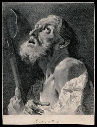 Saint Matthias. Line engraving by M. Pitteri after G.B. Piazzetta