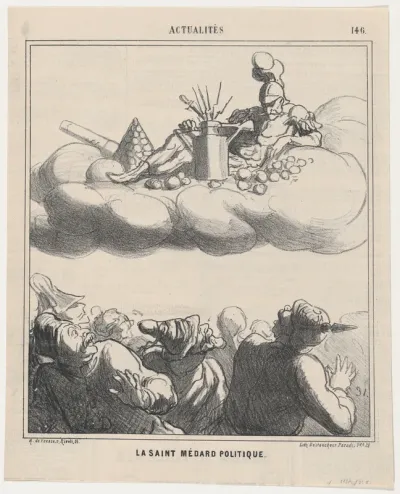 Saint Médard of politics, from 'News of the day,' published in Le Charivari, June 27, 1868